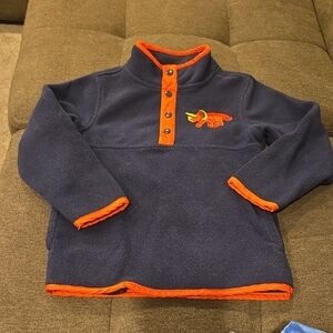 Kids Headquarters Navy and Orange Dinosaur Fleece Pullover